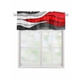 thumbnail image 1 of Valances for Windows Red Gray Rod Pocket Cafe Window Treatments Valance Curtains for Kitchen Bathroom Laundry Basement Windows 60"x18", 1 of 9