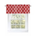 thumbnail image 1 of Valances for Windows Red Rod Pocket Cafe Window Treatments Valance Curtains for Kitchen Bathroom Laundry Basement Windows 42"x12", 1 of 9