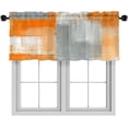 thumbnail image 1 of Valances for Windows,Rod Pocket,52 x 18 inch,Orange Grey, 1 of 5