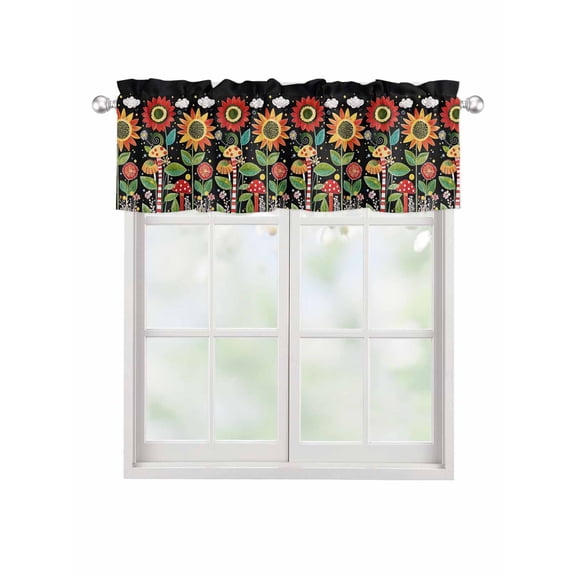 Valances for Windows Spring Cute Rod Pocket Cafe Window Treatments Valance Curtains for Kitchen Bathroom Laundry Basement Windows 54"x18"