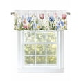 thumbnail image 1 of Valances for Windows Spring Flower Rod Pocket Short Curtain for Bathroom Living Room Bedroom Blue Pink Tulip Floral Wildflower Easter 1 Panel 54x18in, 1 of 9