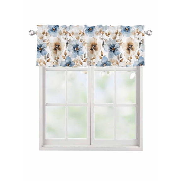 Valances for Windows Spring Watercolor Rod Pocket Cafe Window Treatments Valance Curtains for Kitchen Bathroom Laundry Basement Windows 42"x12"