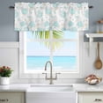 thumbnail image 1 of Valances for Windows Summer Ocean Conch Abstract Rod Pocket Short Curtain for Bathroom Living Room Bedroom Watercolor Green Corals 1 Panel 42x12in, 1 of 9