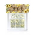 thumbnail image 1 of Valances for Windows Sunflower Bee Kind Rod Pocket Cafe Window Treatments Valance Curtains for Kitchen Bathroom Laundry Basement Windows 42"x18", 1 of 9