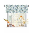 thumbnail image 1 of Valances for Windows Teal Blue Pumpkin Rod Pocket Cafe Window Treatments Valance Curtains for Kitchen Bathroom Laundry Basement Windows 42"x18", 1 of 6