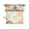 thumbnail image 1 of Valances for Windows Thanksgiving Rod Pocket Cafe Window Treatments Valance Curtains for Kitchen Bathroom Laundry Basement Windows 56"x16", 1 of 6