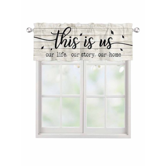 Valances for Windows This Is Rod Pocket Cafe Window Treatments Valance Curtains for Kitchen Bathroom Laundry Basement Windows 42"x18"