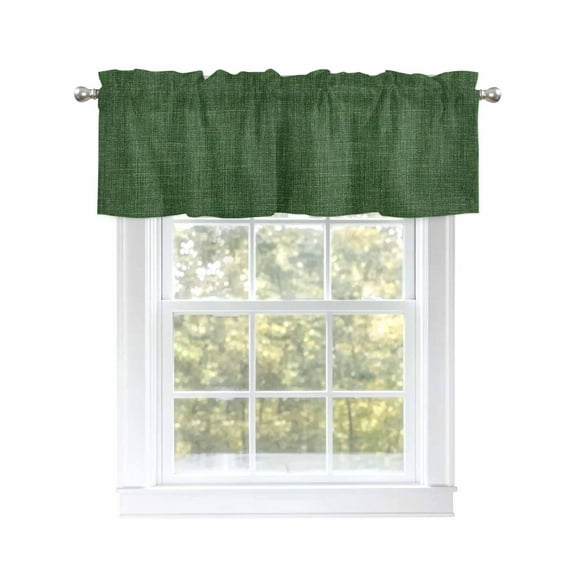 Valances for Windows Vintage Dark Rod Pocket Cafe Window Treatments Valance Curtains for Kitchen Bathroom Laundry Basement Windows 42"x12"