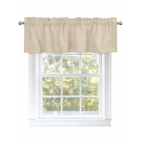 Valances for Windows Vintage Linen Rod Pocket Cafe Window Treatments Valance Curtains for Kitchen Bathroom Laundry Basement Windows 60"x18"