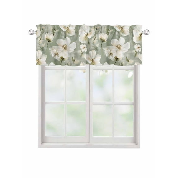 Valances for Windows Vintage Magnolia Rod Pocket Cafe Window Treatments Valance Curtains for Kitchen Bathroom Laundry Basement Windows 42"x18"