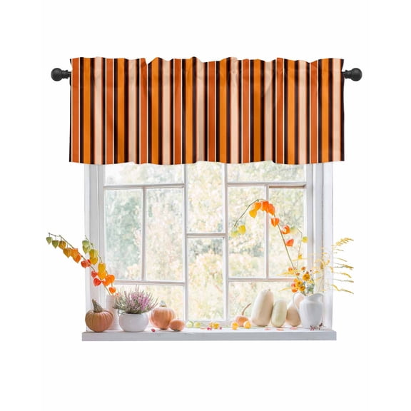 Valances for Windows Vintage Striped Rod Pocket Cafe Window Treatments Valance Curtains for Kitchen Bathroom Laundry Basement Windows 56"x16"
