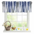 thumbnail image 1 of Valances for Windows Watercolor Blue Grey Oil Painting Art Rod Pocket Short Curtain for Bathroom Living Room Bedroom Modern Abstract 1 Panel 42x12in, 1 of 9
