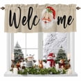 thumbnail image 1 of Valances for Windows Welcome Words on Linen Rod Pocket Short Curtain for bathroom living room bedroom Vintage Santa Claus 1 Panel 42x12in, 1 of 7