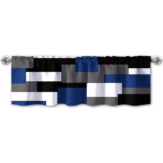 Valances for Windows, Window Treatment Valances Half Window Curtain Valance for Kitchen Living Room Bedroom Decor (Blue, 52"X18")