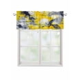 thumbnail image 1 of Valances for Windows Yellow Gray Brush Rod Pocket Cafe Window Treatments Valance Curtains for Kitchen Bathroom Laundry Basement Windows 56"x16", 1 of 9