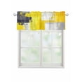 thumbnail image 1 of Valances for Windows Yellow Gray Rod Pocket Cafe Window Treatments Valance Curtains for Kitchen Bathroom Laundry Basement Windows 42"x18", 1 of 9
