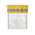 thumbnail image 1 of Valances for Windows Yellow Gray Strip Rod Pocket Cafe Window Treatments Valance Curtains for Kitchen Bathroom Laundry Basement Windows 42"x18", 1 of 9
