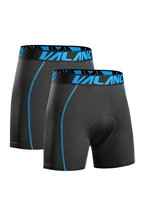 2 Pack Bike Shorts for Men Cycling Shorts Underwear with 3D Padded, Bicycle MTB Liner Mountain Shorts with Breathable Absorbent and Ergonomic Design