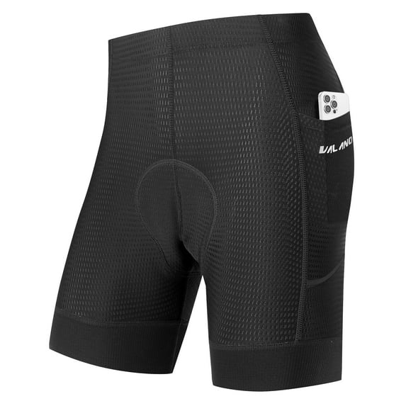 Valano Bike Shorts for Men with Pockets Cycling Shorts Underwear with 3D Padded, Bicycle MTB Liner Mountain Shorts with Breathable Absorbent and Ergonomic Design