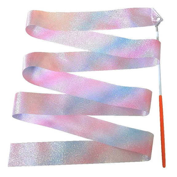 Valatala 2m/4m Kids Dancing Gymnastics Ribbon Wands Glittering Rhythmic Artistic Ballet Twirling Ribbons for Kids Artistic Dancing