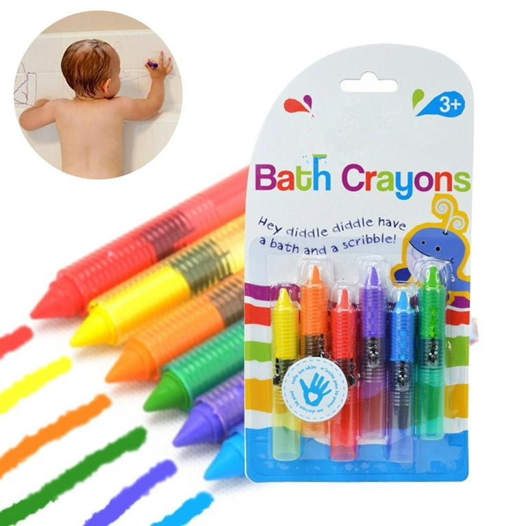 Tub Works Smooth Bath Crayons Bath Toy, 24 Pack | Nontoxic, Washable Bath Crayons for Toddlers & Kids | Unique Formula Draws Smoothly & Vividly on
