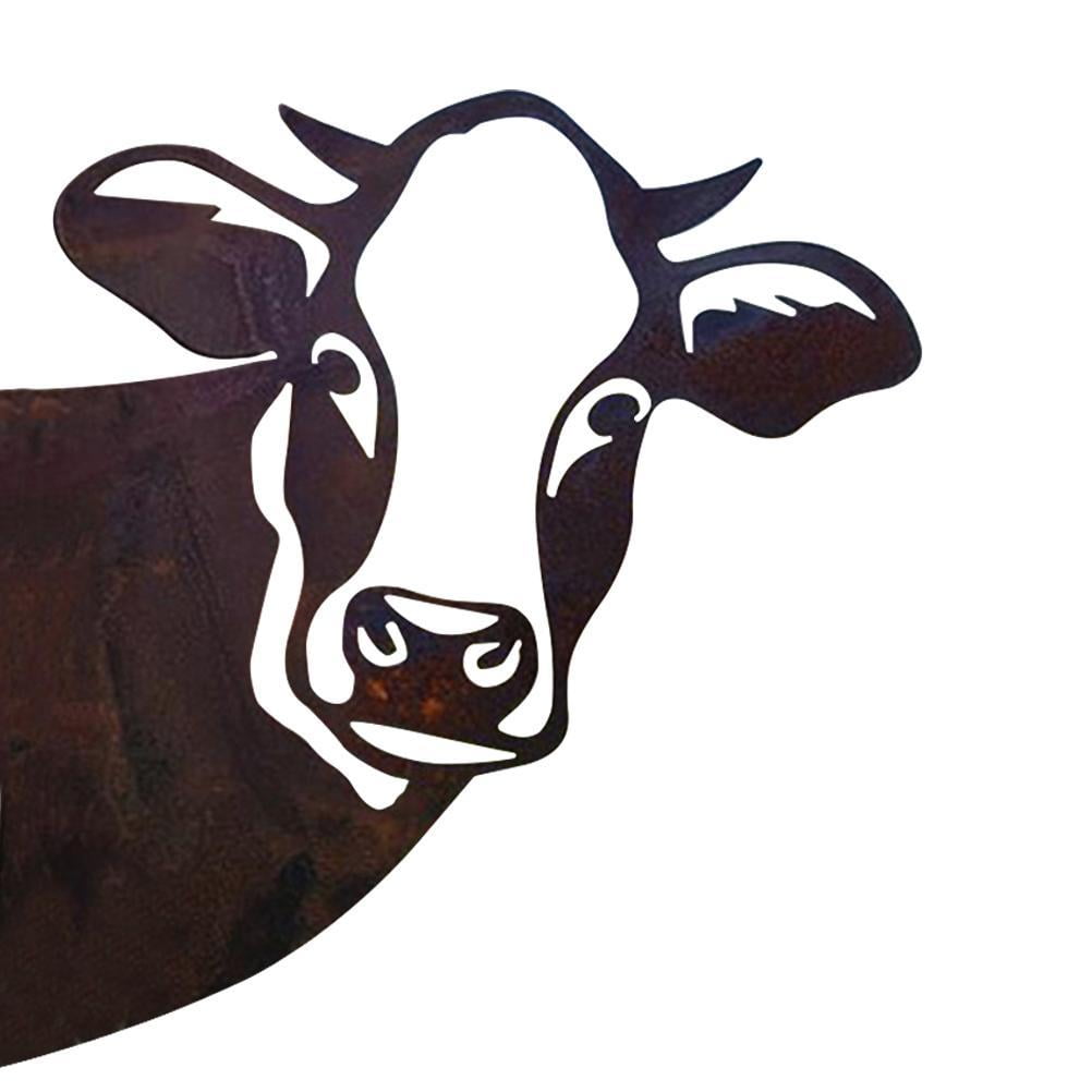 Valatala Cow Metal Wall Decor Weatherproof Wrought Iron Art Cow Sign