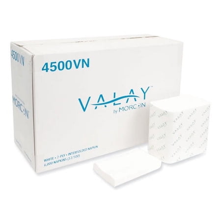 Valay Interfolded Napkins, 2-Ply, 6.5 X 8.25, White, 500/pack, 12 Packs/carton | Bundle of 5 Cartons