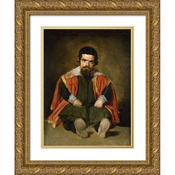 Valazquez, Diego 25x32 Gold Ornate Wood Framed with Double Matting Museum Art Print Titled - Portrait of Sebastian de Morra