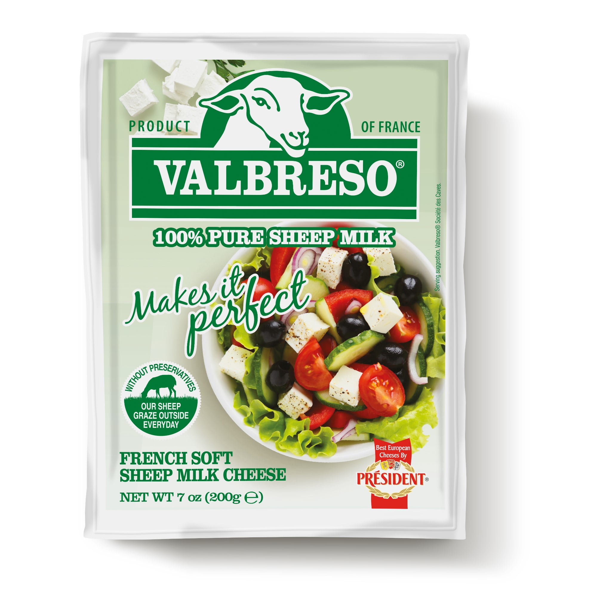 Valbreso French Feta Sheep's Milk Cheese, 7OZ, 12 Pack