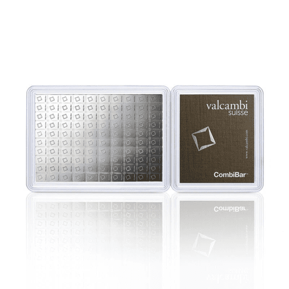 Valcambi 100 x 1 Gram Silver Bar CombiBar (100 Grams) - In Assay Card