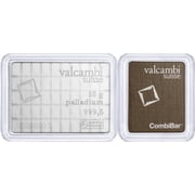 Valcambi 50x1 Gram Palladium Bar CombiBar (50 Gram Total) - In Assay Card