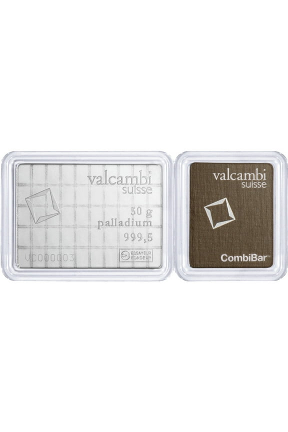 50x1 Gram Palladium Bar CombiBar (50 Gram Total) - In Assay Card