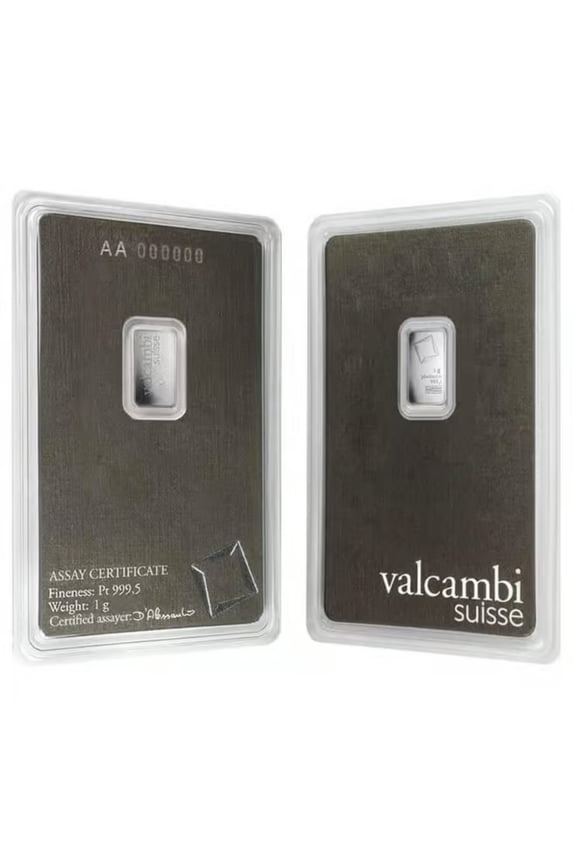 Suisse 1 Gram Platinum Bar - In Assay Card