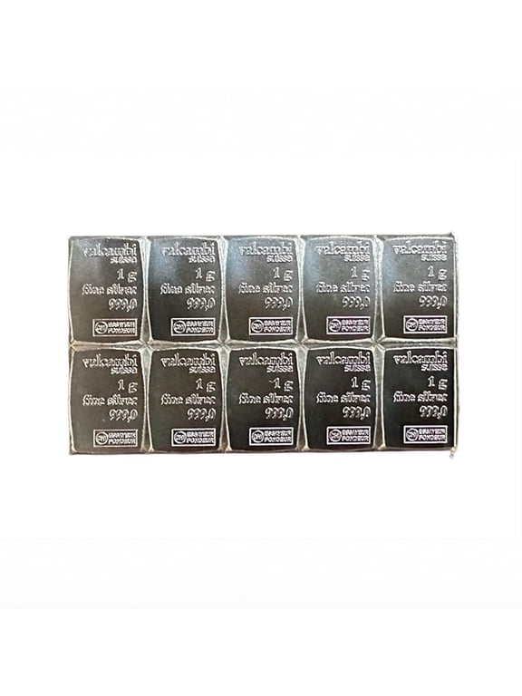 Suisse 10 x 1 Gram Silver Bars from CombiBar No Assay