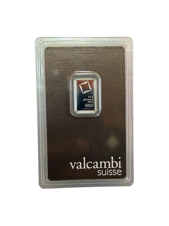 Suisse 2.5 Gram Platinum Bar - In Assay Card