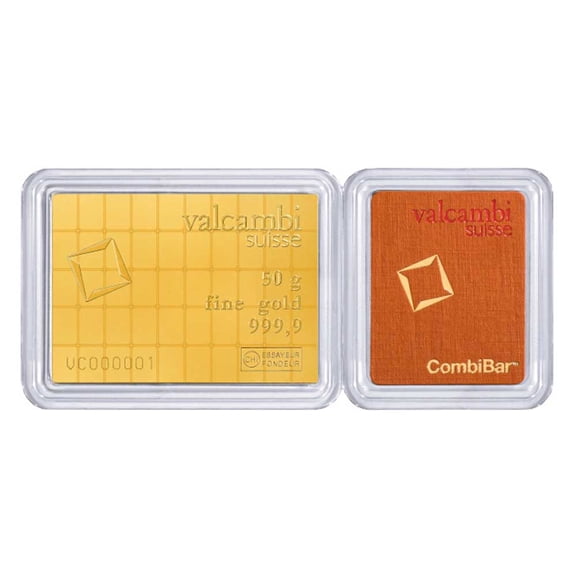 Valcambi Suisse 50-gm Gold CombiBar .9999 Fine