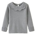 thumbnail image 1 of Valcatch 1-7T Toddler Girl Knit Sweater Round Neck Long Sleeve Doll Collar Pullover Sweatshirt Fall Winter Clothes, 1 of 8
