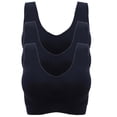 thumbnail image 1 of Valcatch 3 Pack Sports Bras for Women Wirefree Mesh Breathable Underwear with Pads Push up Bra Plus Size(Black,3XL), 1 of 5