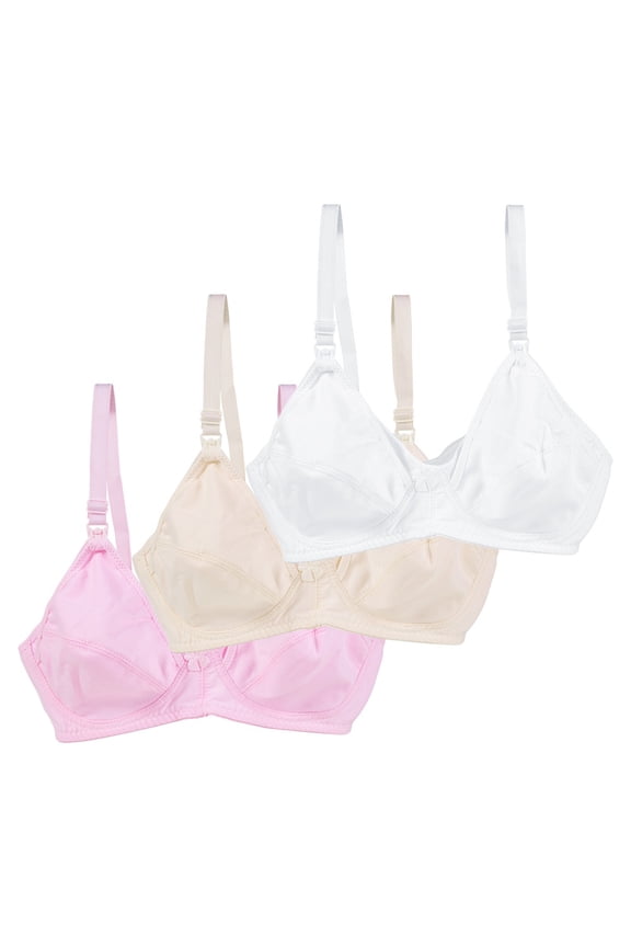3-pack Wirefree Front Closure Maternity Nursing Bra Cotton Nursing Bra for Breastfeeding