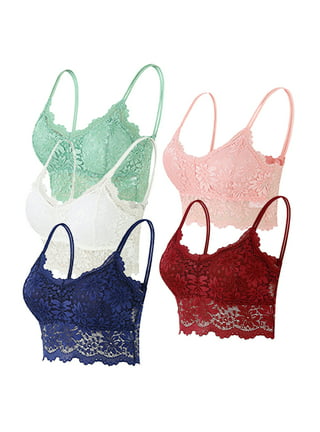 Women Bras Spaghetti Strap Lace Sexy Bra Wire Free Hollow Out Beauty Back  Fit Breathable Bralette