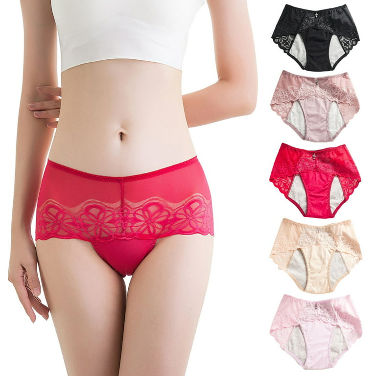 Valcatch 5 Pack Women Underwear High Waist Cotton Briefs Ladies Panties  Tummy Control Panty Full Coverage 
