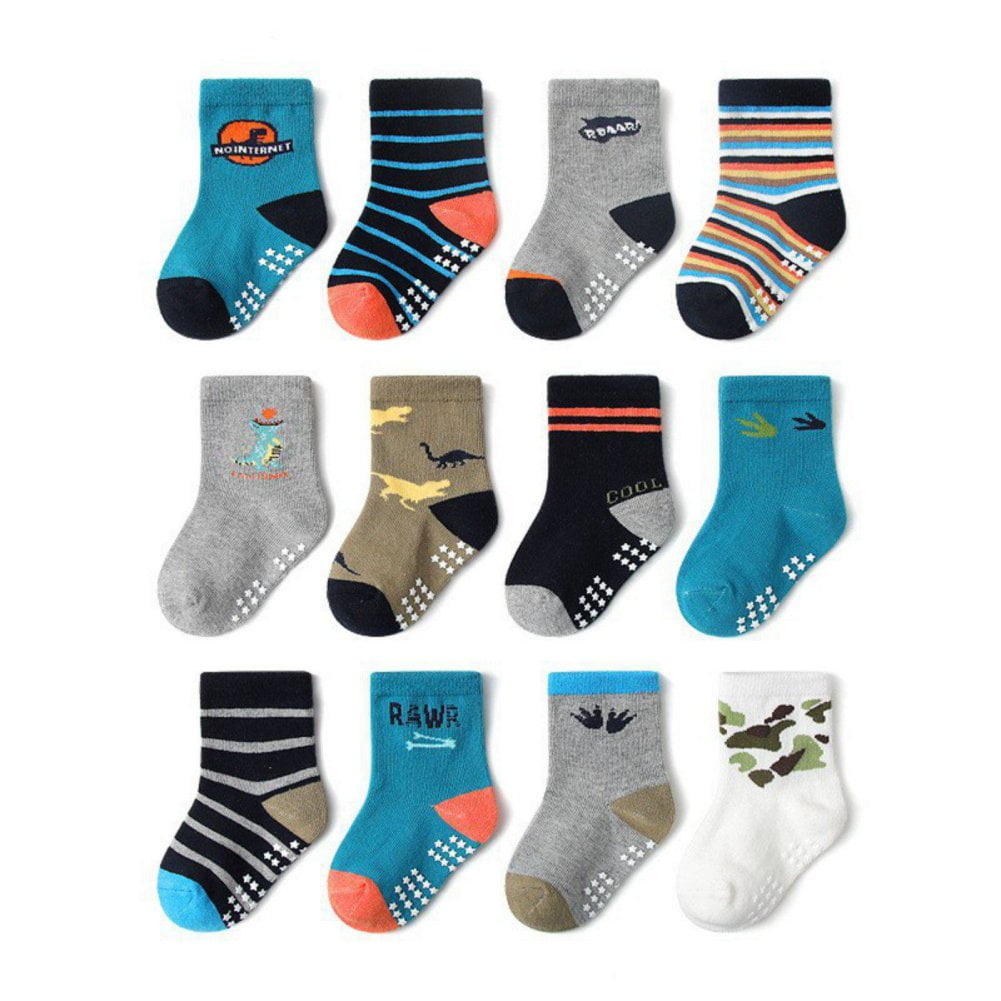 Valcatch Baby AntiSlip CottonSocks Toddler NonSkid Ankle for Infants Toddlers Girls Boys 12