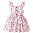 thumbnail image 1 of Valcatch Baby Girls' and Toddler Ruffle Sleeve Button Down Floral Pattern Layered Dress Summer Beach Sundress, 1 of 7