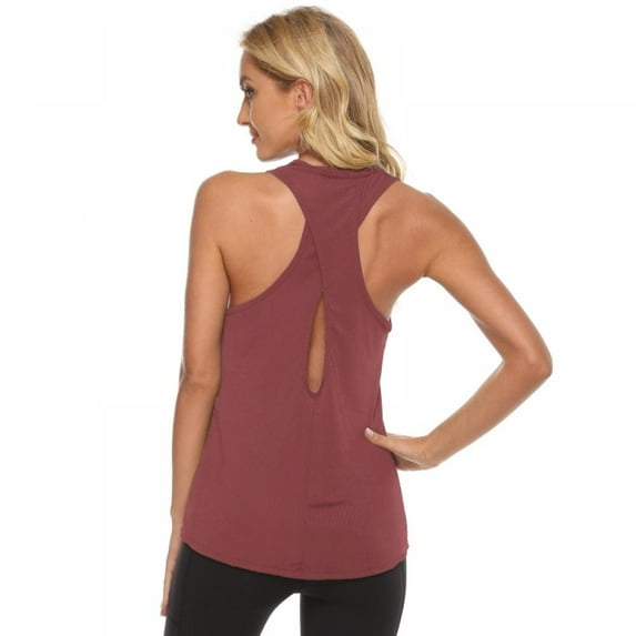 Valcatch Cross Back Workout Tops for Women Loose Fit Racerback Sports Tank Tops Backless Sleeveless Running Yoga Shirts