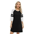 thumbnail image 1 of Valcatch Family Matching Nightgowns Women's 3/4 Sleeve Crew Neck Loungewear Loose Soft Comfy NightShirts, 1 of 5