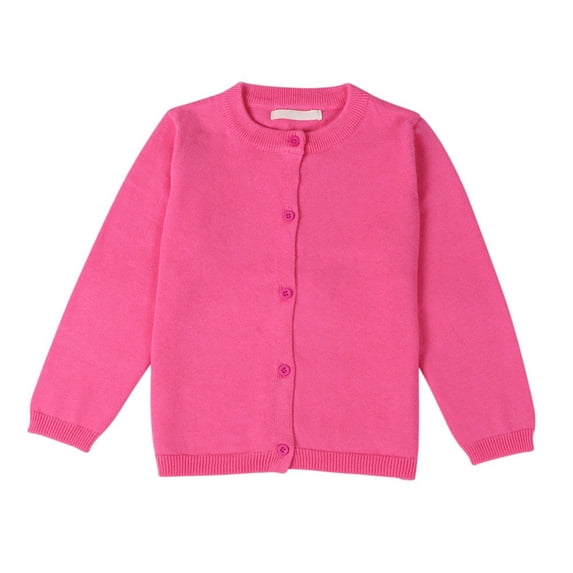 Valcatch Girls Crewneck Cardigan Cotton Button Long Sleeve Sweater for Infant Toddler Kids 1-8 Years