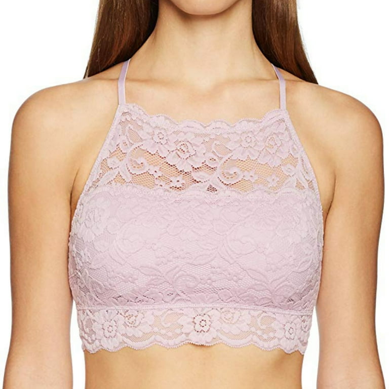 Valcatch Halter Lace Bralette for Women Unpadded Unlined Wireless High Neck Bra Perfect Adjustable Keyhole Lingerie Walmart