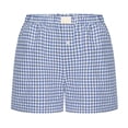thumbnail image 1 of Valcatch Women Pajamas Shorts Y2k Plaid Elastic Waist Boxer Pj Bottoms Casual Lounge Sleep Shorts, 1 of 2