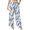 thumbnail image 1 of Valcatch Women Wide Leg Pants High Waisted Palazzo Pants Beach Work Casual Flowy Tie Knot Trousers with Pockets, 1 of 9