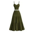 thumbnail image 1 of Valcatch Women's 2 Piece Maxi Skirt Sets Sleeveless Cami Crop Top Ruffle Hem Flowy Midi Skirt Going Out Outfits, 1 of 6